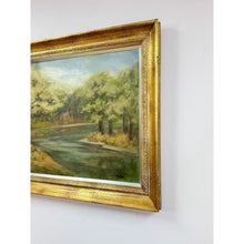 Load image into Gallery viewer, Vintage Oil Painting Landscape Father Son Fishing River Impressionist On Canvas
