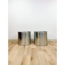 Load image into Gallery viewer, Vintage Round Chrome Oversized Planter Pair MCM Mid-Century Modern Chic

