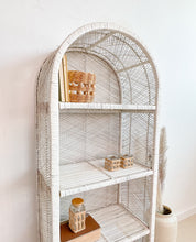 Load image into Gallery viewer, White Arched Wicker Shelf
