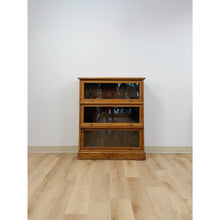 Load image into Gallery viewer, Antique Oak Four-Piece Barrister Cabinet with Glass Flip-Up Doors for Library
