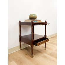 Load image into Gallery viewer, Bombay Mahogany Traditional Side Table Pullout Tray Regency Style Accent
