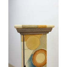Load image into Gallery viewer, Vintage Postmodern Art Deco Hand Painted Pedestal Hidden Storage Cubist Column
