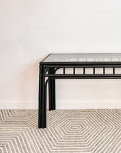 Load image into Gallery viewer, Black Rattan Console Table
