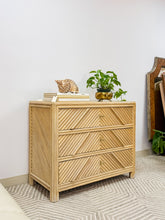 Load image into Gallery viewer, Vintage Rattan Pencil Reed Chest of Drawers
