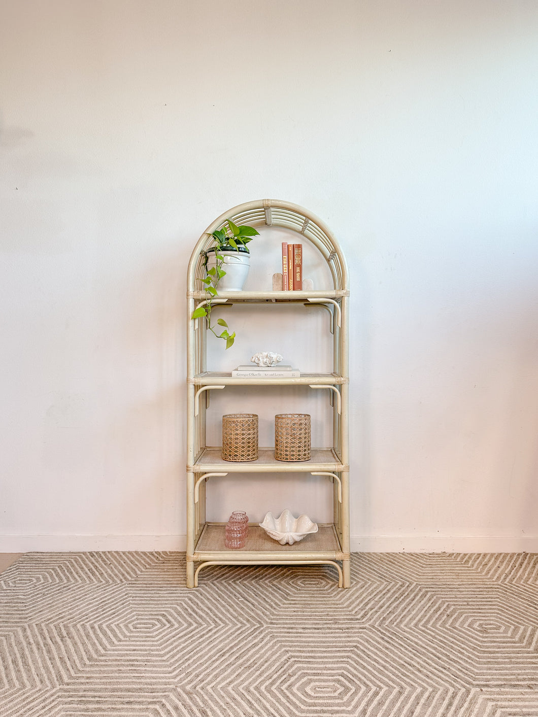 Arched Rattan Shelf