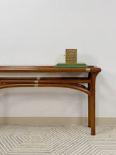 Load image into Gallery viewer, Mid Century Wood and Brass Console Table
