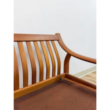 Load image into Gallery viewer, MCM Danish Modern Cognac Color Two Seat Couch Curved Bench Sculptural Seating

