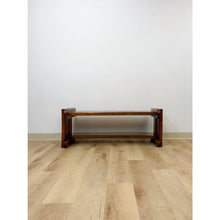 Load image into Gallery viewer, Handmade Rustic Coastal Pine Bench, Walnut Stained Walnut, Farmhouse, Primitive
