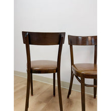 Load image into Gallery viewer, Pair of Vintage MCM Walnut Bentwood Chairs, Curved Wood Accent Seating
