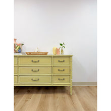 Load image into Gallery viewer, Coastal Henry Link Bali Hai Green Faux Bamboo 9 Drawer Dresser Hollywood Regency
