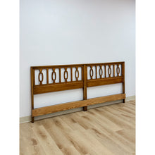 Load image into Gallery viewer, Vintage MCM Drexel Meridian King Headboard Collectible Walnut Bed Made from Twin
