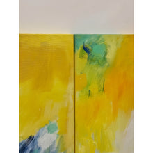 Load image into Gallery viewer, Set of 3 Modern Abstract Paintings Yellow Green Blue Wall Art Acrylic on Canvas
