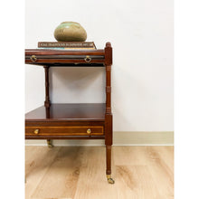 Load image into Gallery viewer, Bombay Mahogany Traditional Side Table Pullout Tray Regency Style Accent

