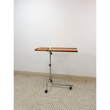 Load image into Gallery viewer, Danish Teak MCM Rolling Music Stand Adjustable Side Table 28"-37" Tall
