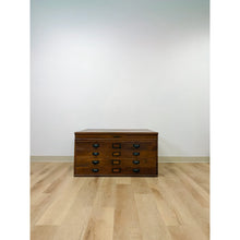 Load image into Gallery viewer, Antique Hamilton Printing Cabinet, Four Drawer Dark Oak Wood Dresser Collectable
