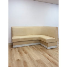 Load image into Gallery viewer, Vintage Retro Diner Banquette Booth Set Chrome Table Cream Vinyl L-Shape
