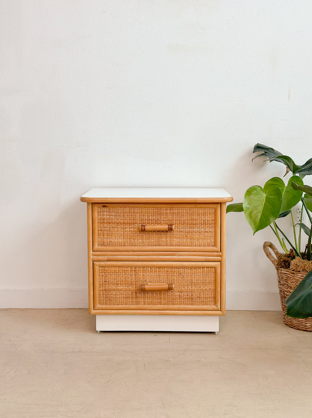Woven Front Laminate Nightstand