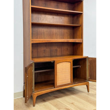 Load image into Gallery viewer, Vintage Lane MCM Hutch Rhythm Cane Door Bookcase Display China Cabinet Shelving
