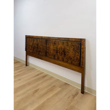 Load image into Gallery viewer, Vintage John Stuart MCM Burlwood King Headboard Bronze Inlay Detail, Collectable
