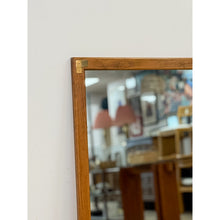 Load image into Gallery viewer, Vintage MCM Dixie Act II Walnut Mirror, Brass Details Wall Accent Campaign Style
