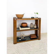Load image into Gallery viewer, Vintage Smoky Glass 3 Tier Shelf Chrome MCM Display Shelving Unit Mid Century
