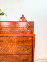 Load image into Gallery viewer, Mahogany Modern Tallboy Dresser
