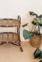 Load image into Gallery viewer, Retro 70s rattan tray table
