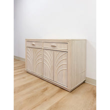 Load image into Gallery viewer, Vintage Coastal Lightwash Blonde Pencil Reed Rattan Sideboard, Buffet, Credenza
