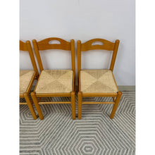 Load image into Gallery viewer, Hank Lowenstein Style Blonde Rush Seat Dining Chair Set of Four MCM
