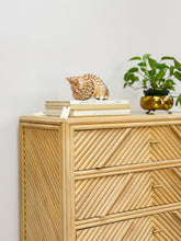 Load image into Gallery viewer, Vintage Rattan Pencil Reed Chest of Drawers
