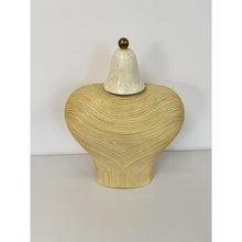 Load image into Gallery viewer, Pencil Reed Tessellated Stone Bust Statue Hollywood Regency Coastal MCM
