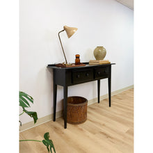 Load image into Gallery viewer, Nichols and Stone Solid Black Wood Console Two Drawers Modern Transitional
