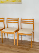 Load image into Gallery viewer, Set of 4 Blonde MCM dining chairs
