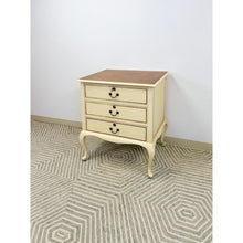 Load image into Gallery viewer, Beige Vintage Provincial Chest of Three Drawers Storage Wood Dresser Lock/Keys
