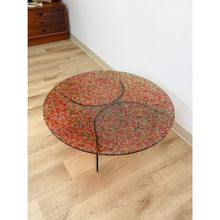 Load image into Gallery viewer, Postmodern Confetti Round Coffee Table Sculptural Glass Legs Vintage Collectable
