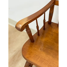 Load image into Gallery viewer, Vintage Maple Spindle Two-Seat Bench Double Crest Turned Legs Farmhouse
