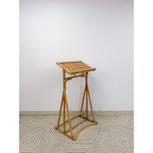 Load image into Gallery viewer, Vintage Rattan Wicker Easel Podium Art Stand Coastal Boho Hollywood Regency
