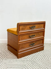 Load image into Gallery viewer, Vintage Hidden Vanity Storage Bench
