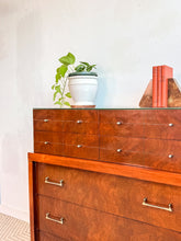 Load image into Gallery viewer, Mahogany Modern Tallboy Dresser
