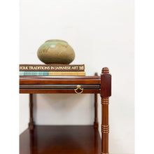 Load image into Gallery viewer, Bombay Mahogany Traditional Side Table Pullout Tray Regency Style Accent
