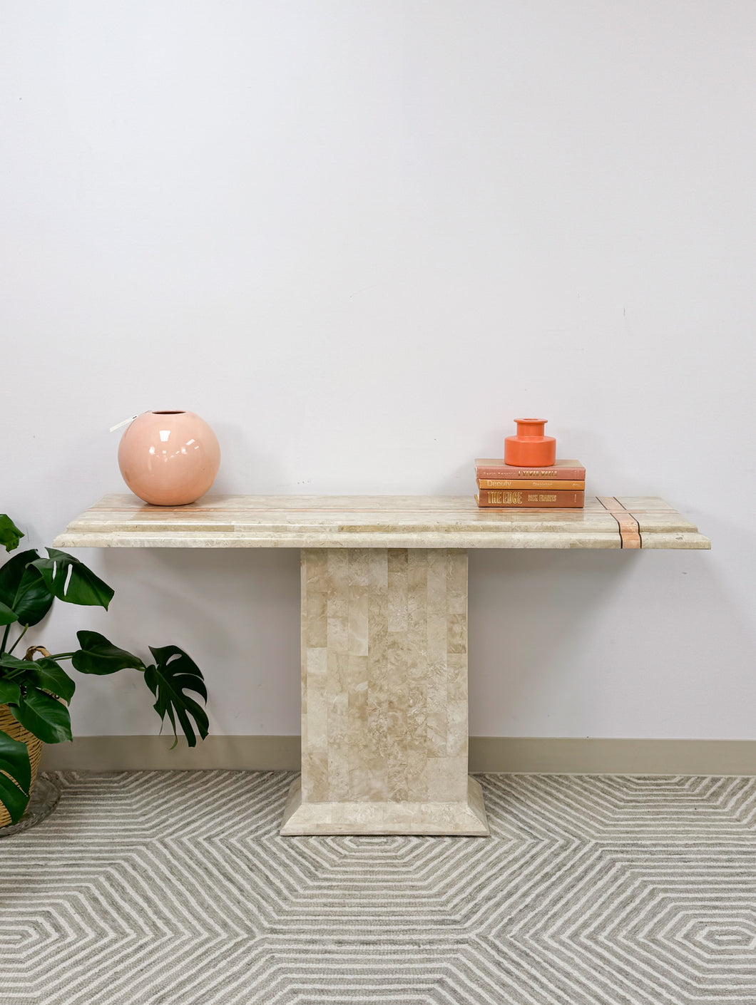 Tessellated Stone Console Table