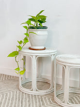 Load image into Gallery viewer, Pair of Coiled Rattan End Tables
