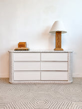 Load image into Gallery viewer, White Curved Wicker Dresser
