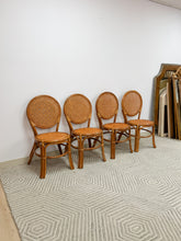 Load image into Gallery viewer, Set of 4 Rattan and Cane Dining Chairs
