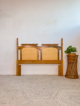 Load image into Gallery viewer, Queen Parquetry Faux Bamboo Headboard
