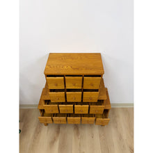Load image into Gallery viewer, Handmade Vintage Tiered Apothecary Cabinet Fifteen Drawers Antique Style
