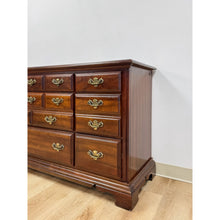 Load image into Gallery viewer, Vintage Dresser American Drew Nine Drawer Lowboy Traditional Brass Hardware
