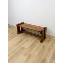 Load image into Gallery viewer, Handmade Rustic Coastal Pine Bench, Walnut Stained Walnut, Farmhouse, Primitive

