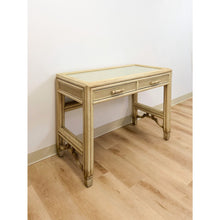 Load image into Gallery viewer, Vintage Ficks Reed Faux Bamboo Petite Desk with Drawers Wicker Coastal MCM
