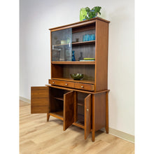 Load image into Gallery viewer, Vintage Hutch by Paine Furniture MCM China Cabinet, Parquet Doors, Glass Sliding
